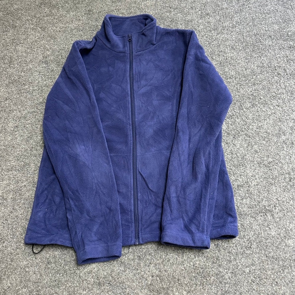 Cabela's Fleece Jacket Womens Size M Blue Full Zip Mock Neck Outdoor Soft Layer